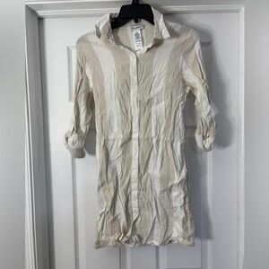 Tommy Bahama Cream and Tan Striped Dress